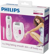 Bộ 2 máy wax lông kèm nhíp nữ Philips (Hà Lan) HP6549/01 (Trắng-Hồng/PIN AA/24 Tháng)